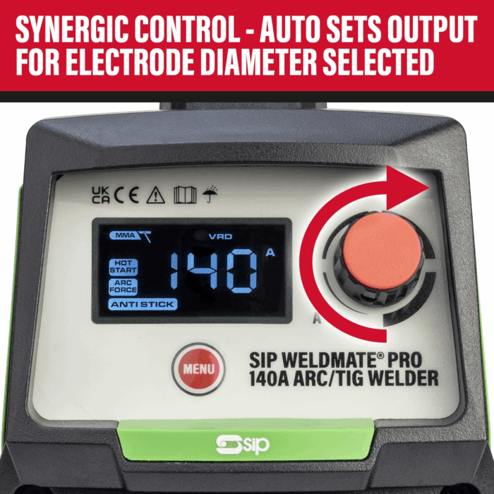 SIP WELDMATE® PRO 140A ARC/TIG Inverter Welder 05690 - Image 4