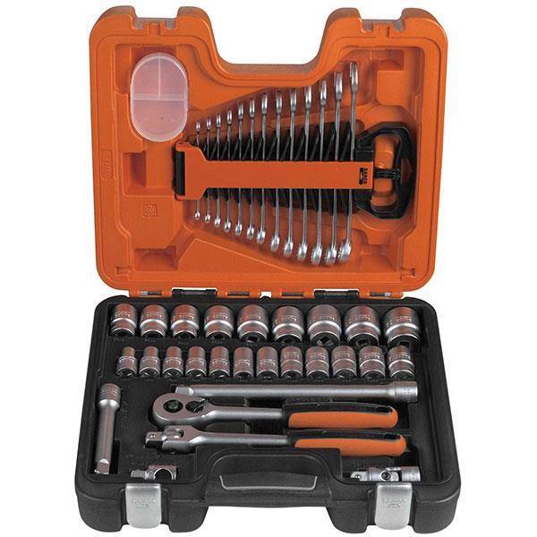 BAHCO 1/2'' Dr, Metric Socket & Combination Wrench 40 Piece Set S400