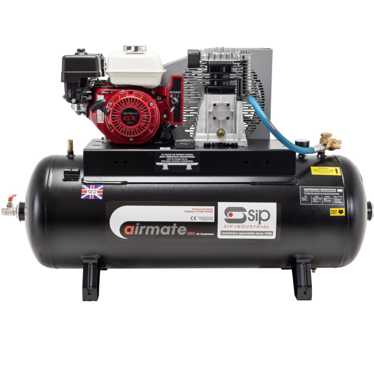 Petrol Engine Compressor SIP ISHP5.5/150ES Industrial Petrol Compressor 04451 - MTS Direct