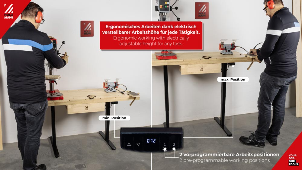 WB150ELIFT_230V Electric Height Adjustable Work Bench - Image 2