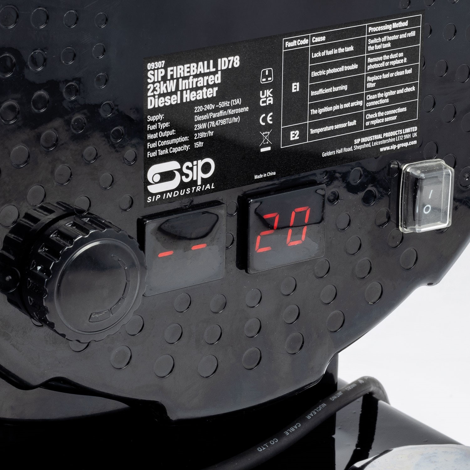 SIP FIREBALL® ID78 23kW Infrared Diesel Heater 09307 - Image 3